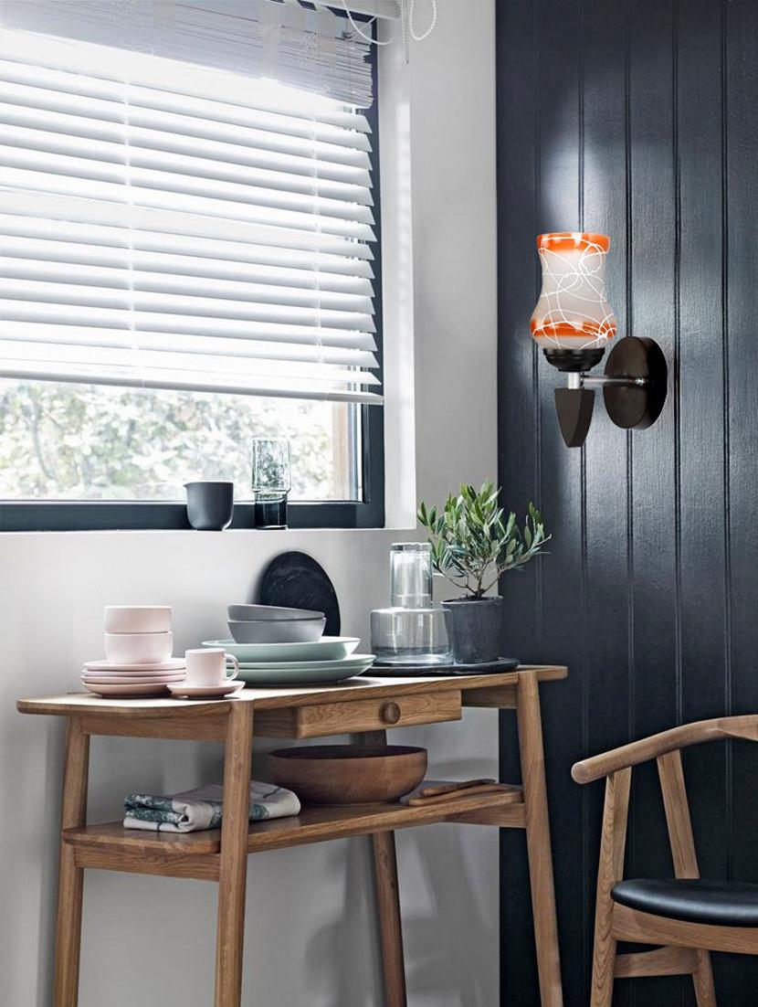 somil designer led sconce glass & wood wall lamp/ light - re129 - 18837357 - Standard Image - 1