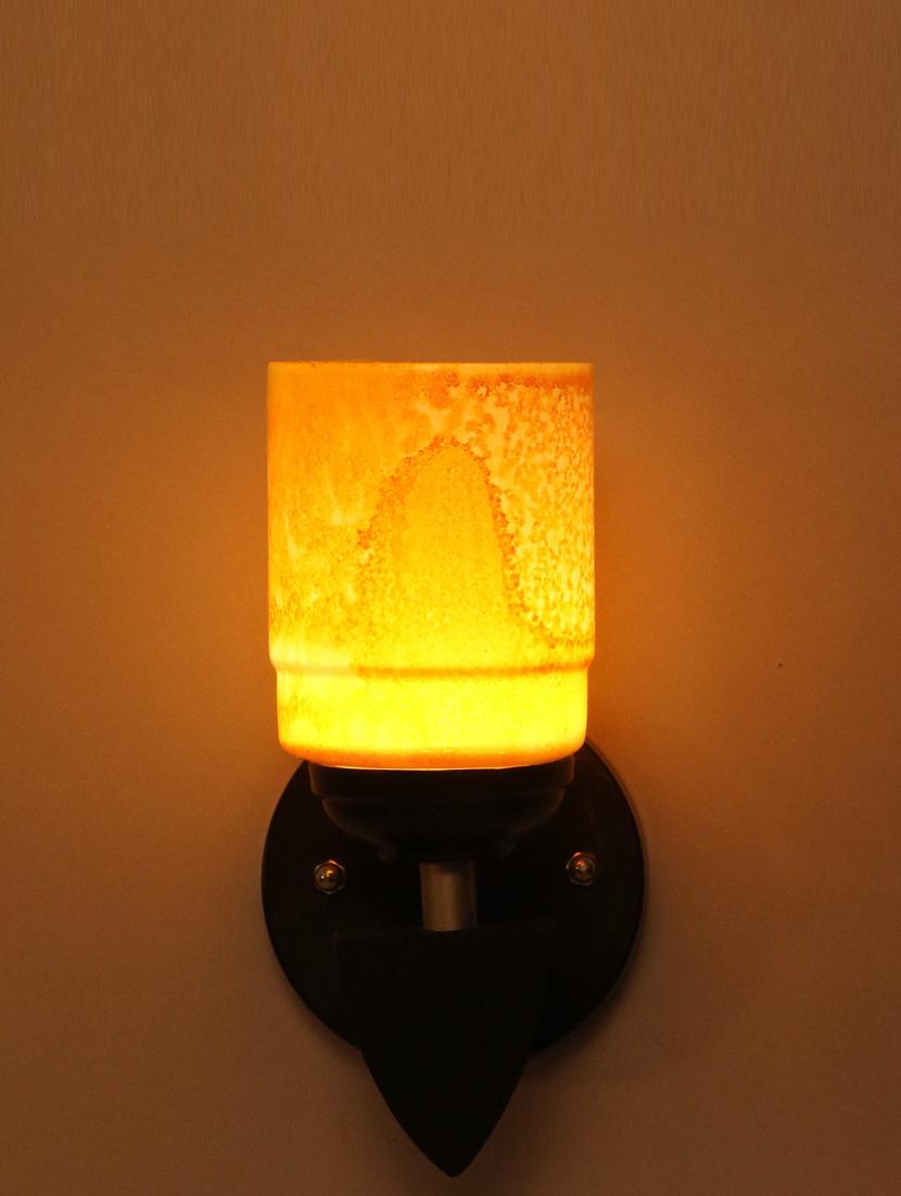 somil led sconce glass & wood wall lamp/light, 7 watt & wall fixture (set of two)-rt143 - 18837372 - Standard Image - 1