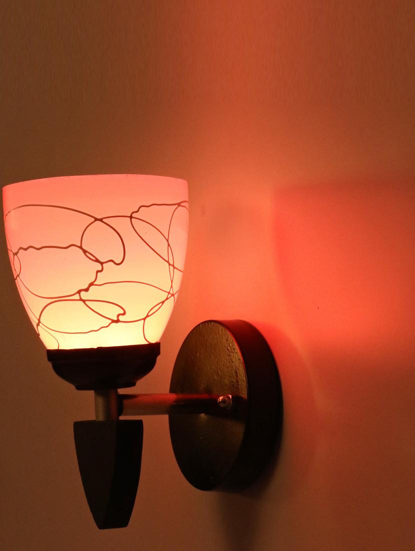 somil designer led sconce glass & wood wall lamp/ light - re136 - 18837377 - Standard Image - 1