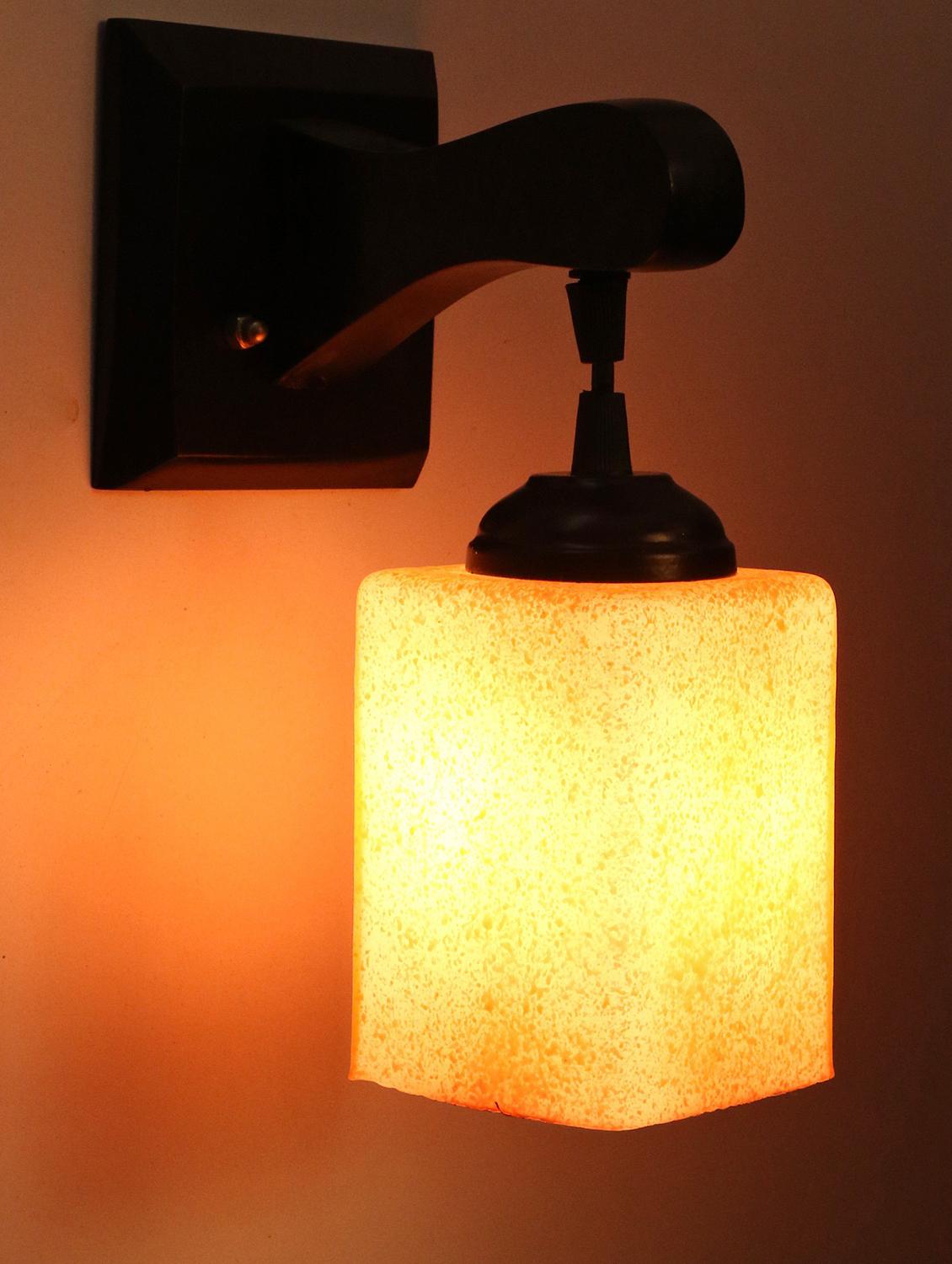 somil pendant decorative led wall lamp/ light, orange, glass, wood, 7 watt (set of 4)-mn72 - 18838104 - Standard Image - 1