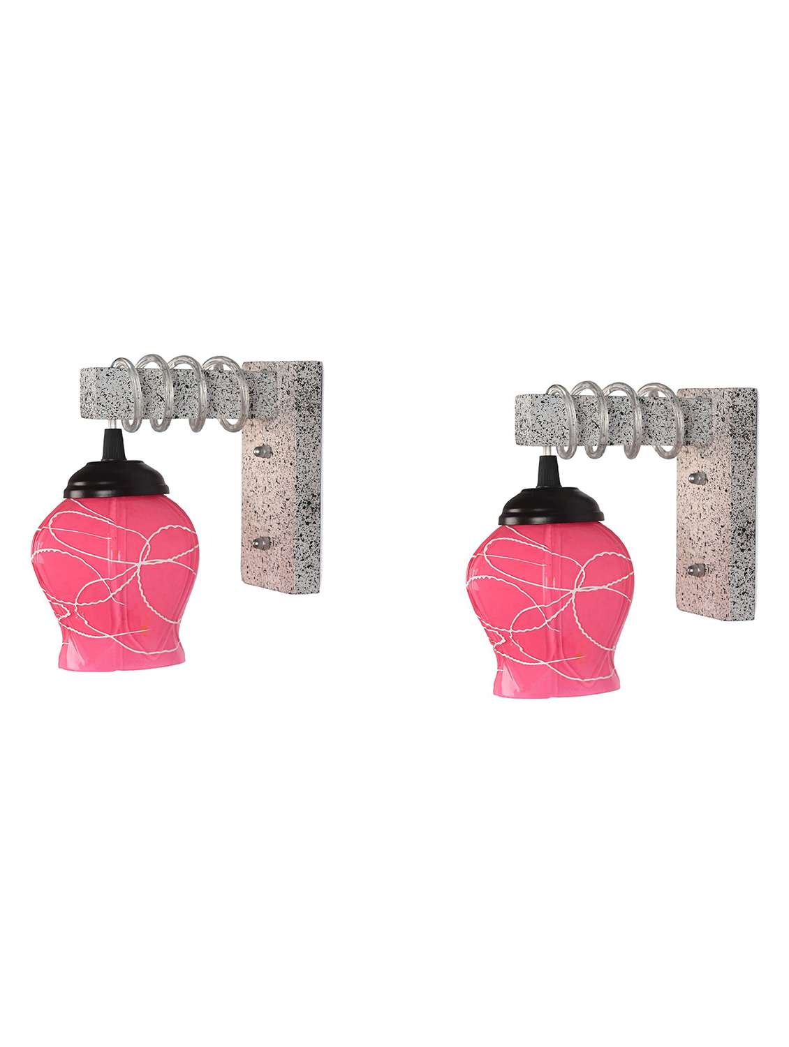 somil designer black white wood pendant wall light / night lamp of colorful glass shade (set of four)-wa68 - 18838332 -  Standard Image - 4