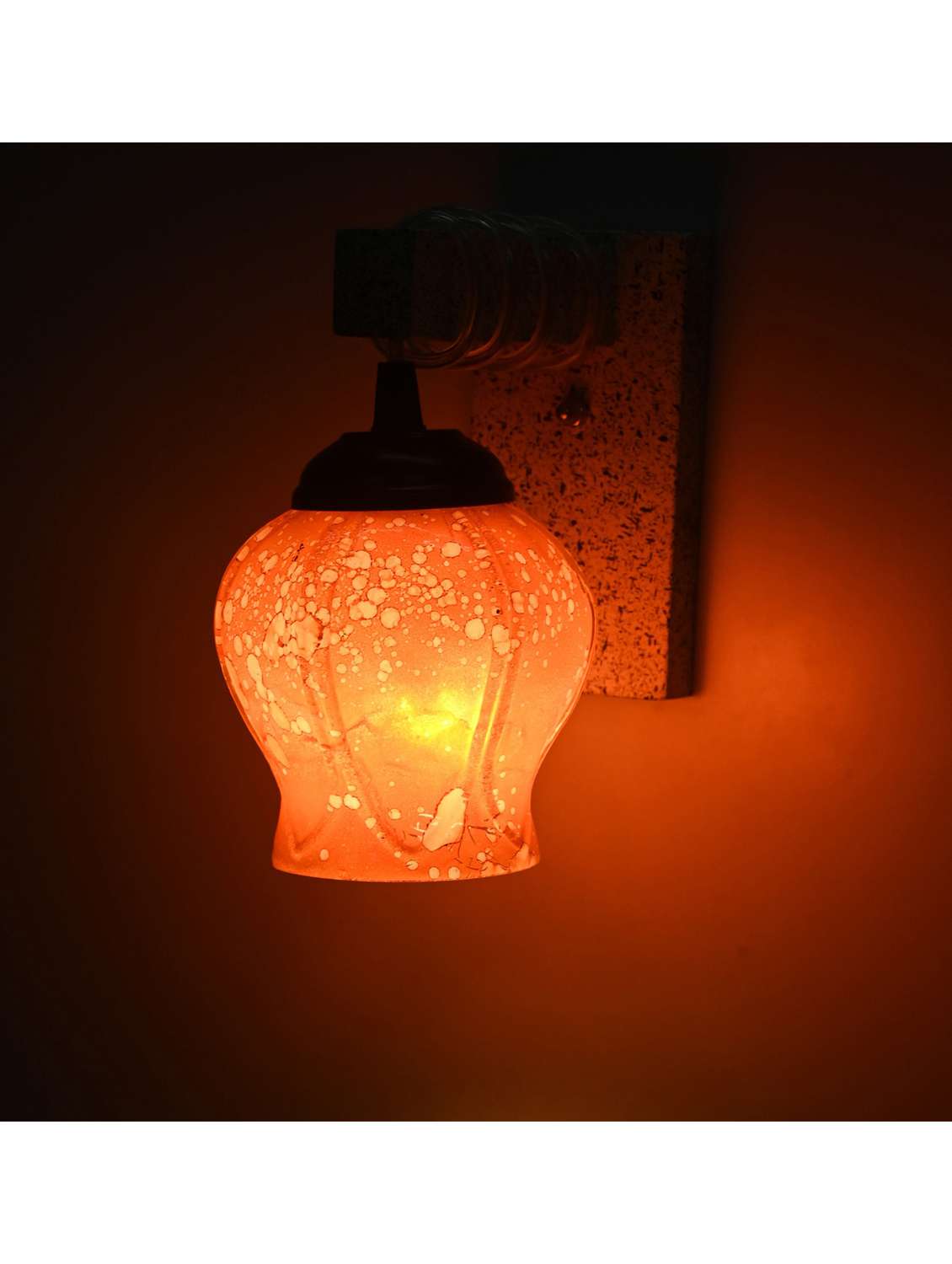 somil designer wood pendant wall light / night lamp of colorful glass shade (set of two)-w69 - 18838334 -  Standard Image - 1