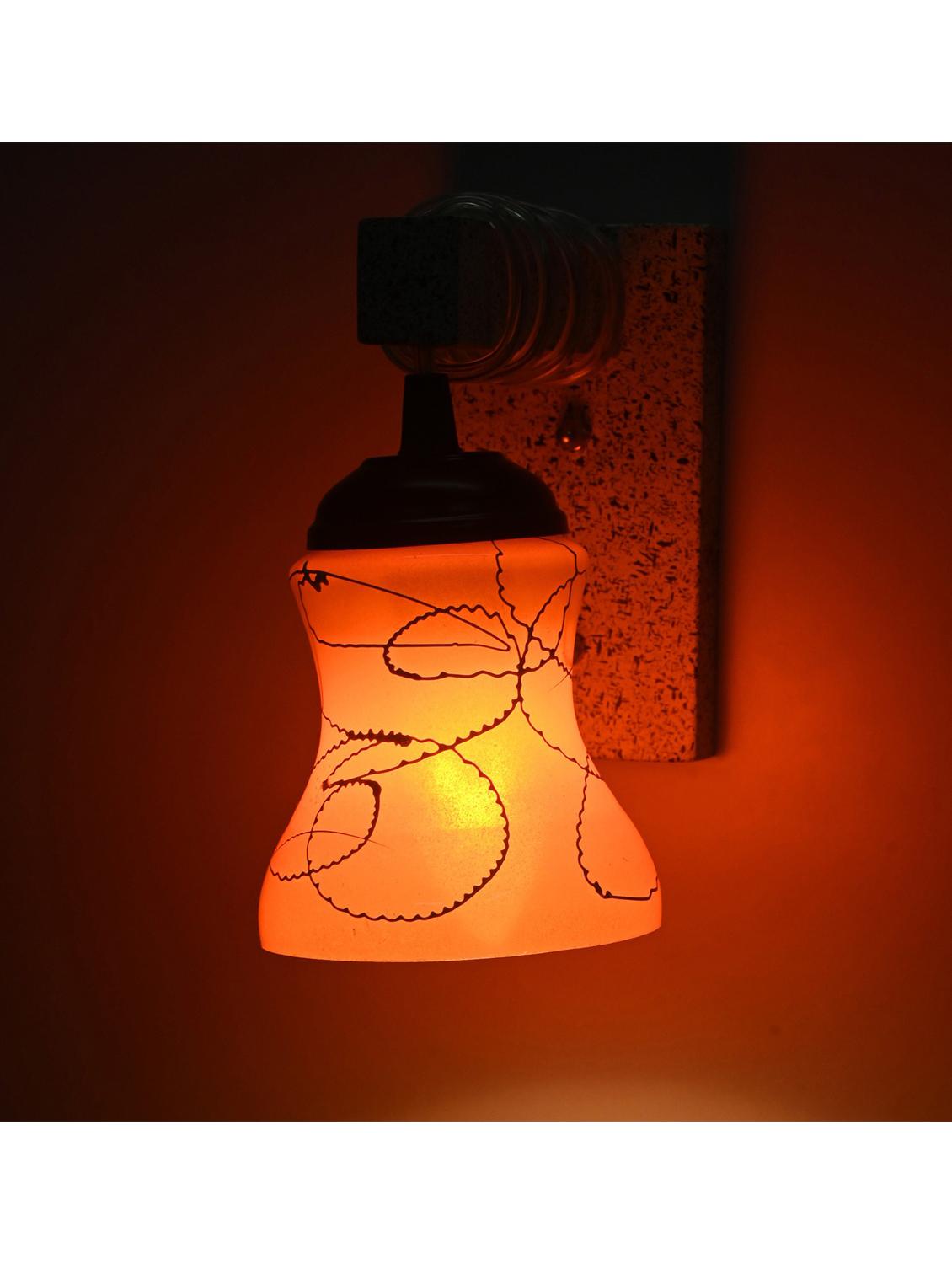 somil designer wood pendant wall light / night lamp of colorful glass shade (set of two)-w71 - 18838337 - Standard Image - 1