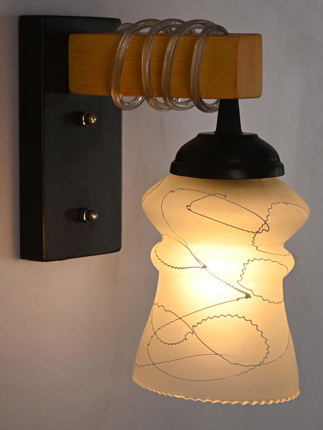 somil modern design colorful wood wall lamp/ light with hand decorated glass shade -y15 - 18838562 - Standard Image - 1