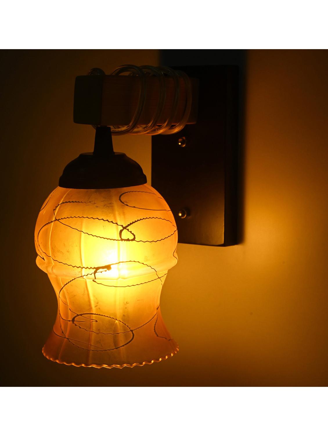somil modern design colorful wood wall lamp/ light with hand decorated glass shade (set of 2) -y19 - 18838564 -  Standard Image - 1