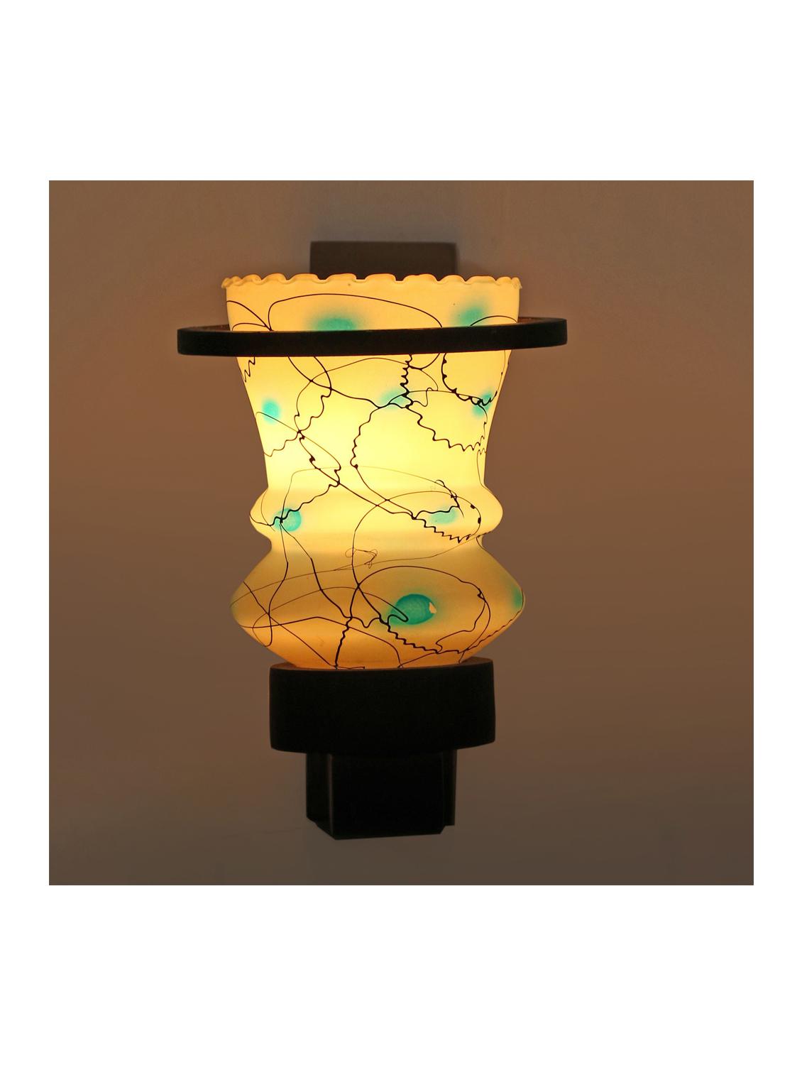 designer hand decorative colorful glass wall lamp light with stylish wooden fitting ( set of two )-el77 - 18840592 - Standard Image - 4