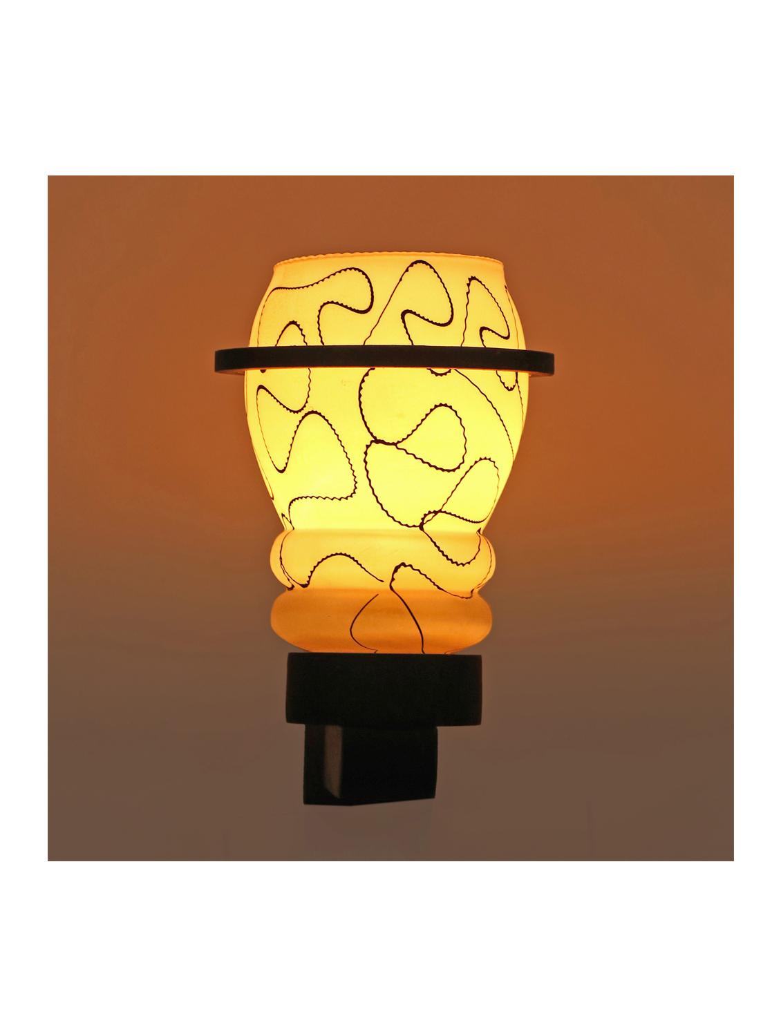designer hand decorative colorful glass wall lamp light with stylish wooden fitting ( set of two )-el79 - 18840598 - Standard Image - 4