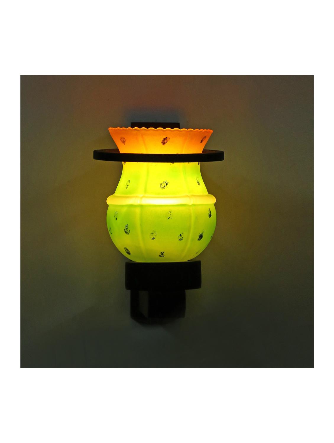 designer hand decorative colorful glass wall lamp light with stylish wooden fitting ( set of four )-el106 - 18840623 - Standard Image - 4