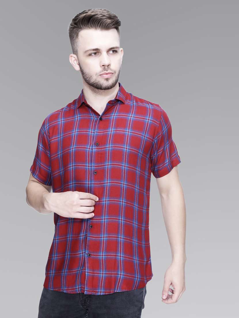 red cotton casual shirt - 18841810 -  Standard Image - 1