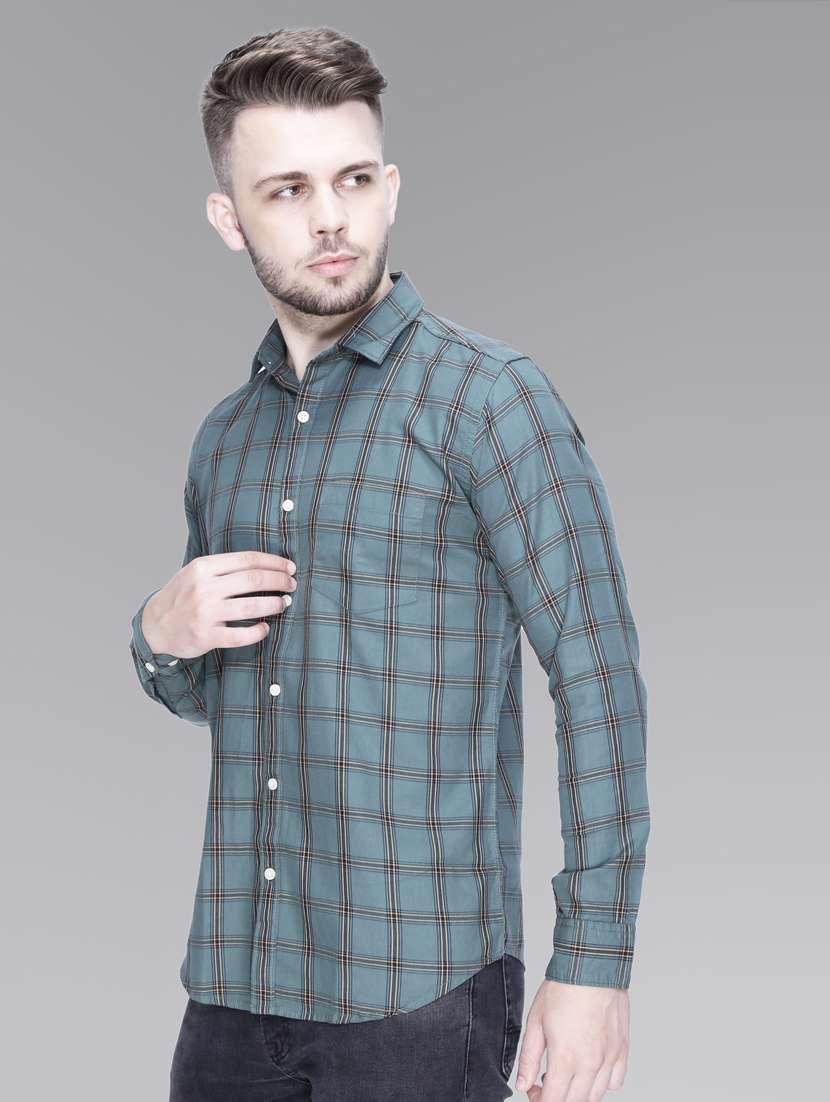 green cotton casual shirt - 18841811 - Standard Image - 1