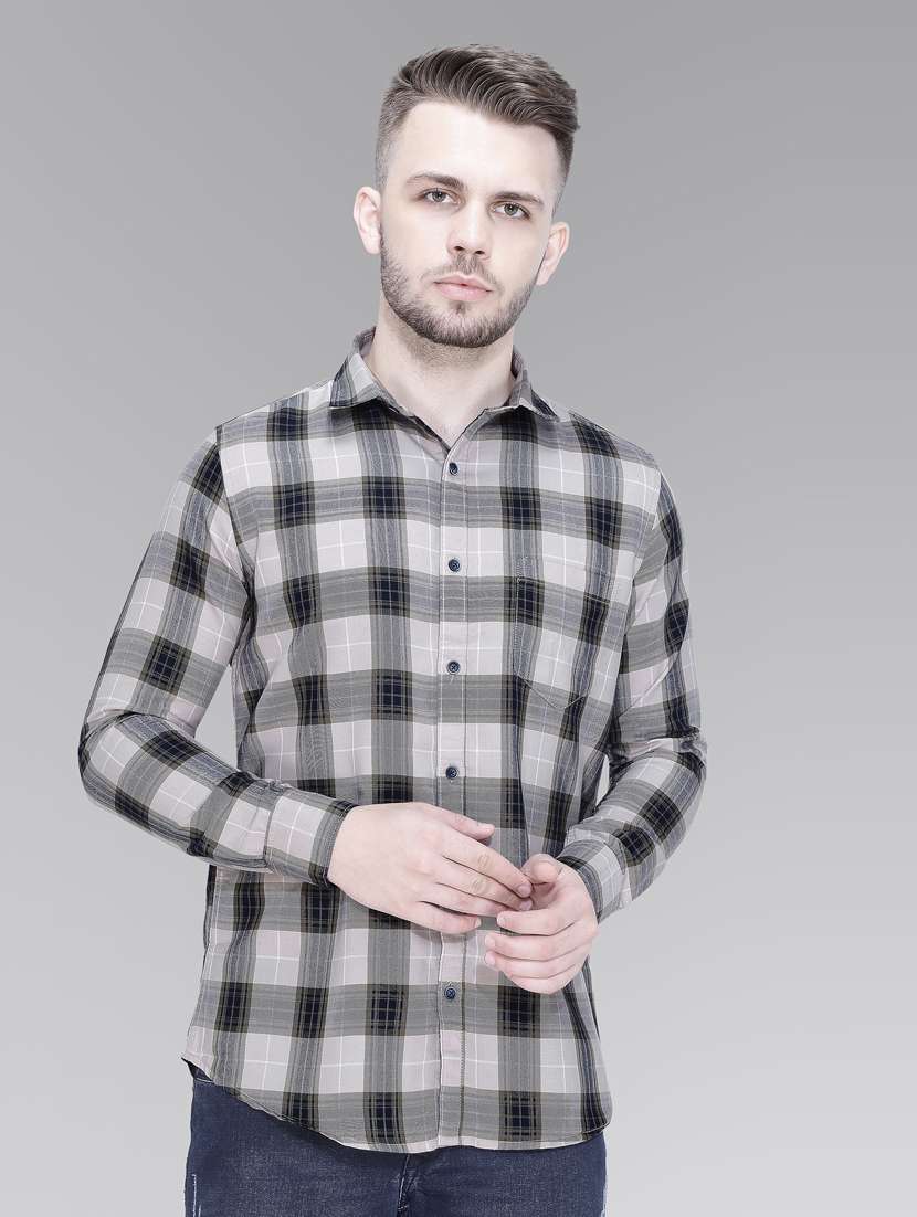 grey cotton casual shirt