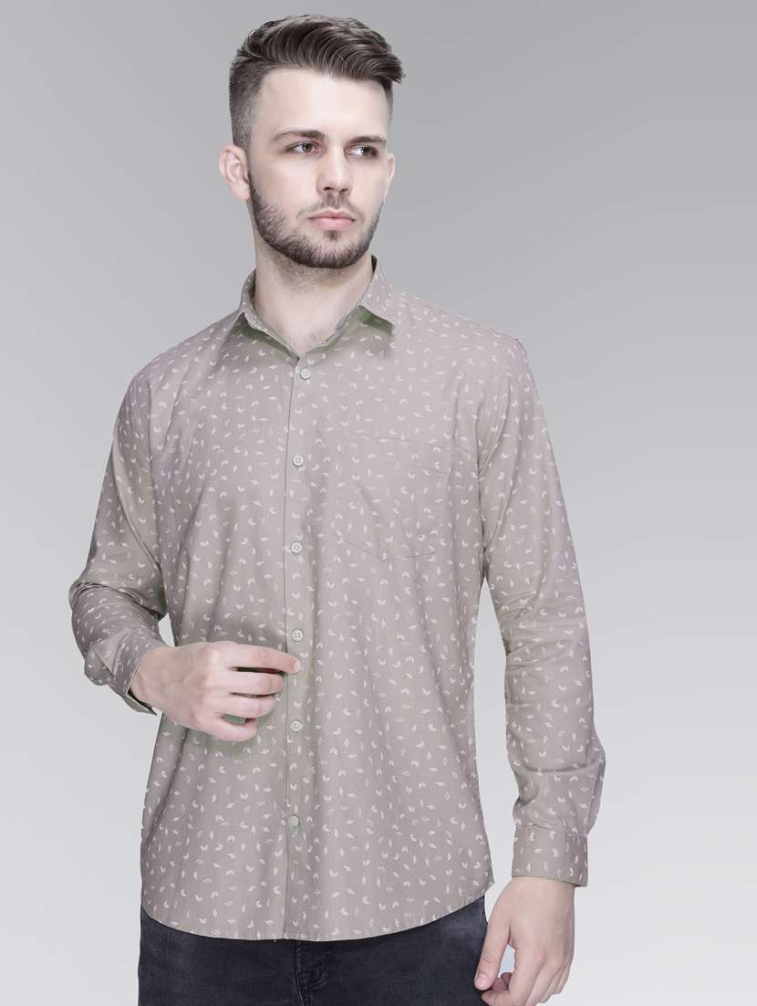 grey cotton casual shirt