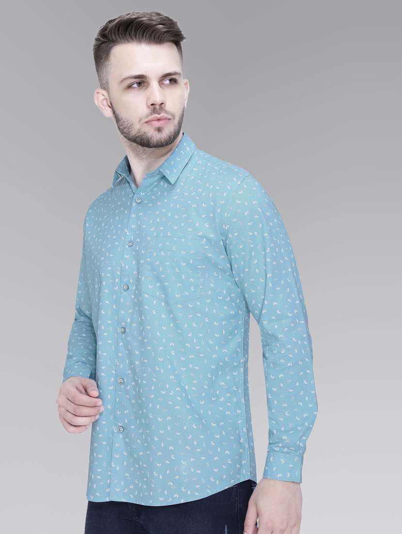 blue cotton casual shirt - 18841817 - Standard Image - 1