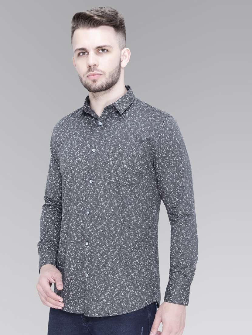 grey cotton casual shirt - 18841820 -  Standard Image - 1
