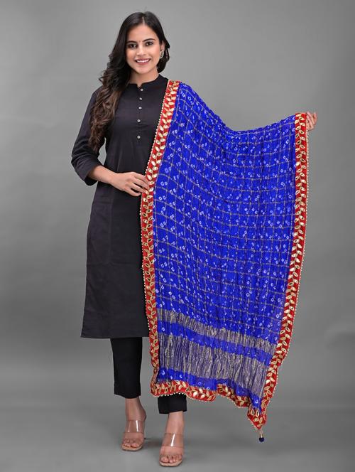 blue art silk dupatta - 18843130 - Standard Image - 0