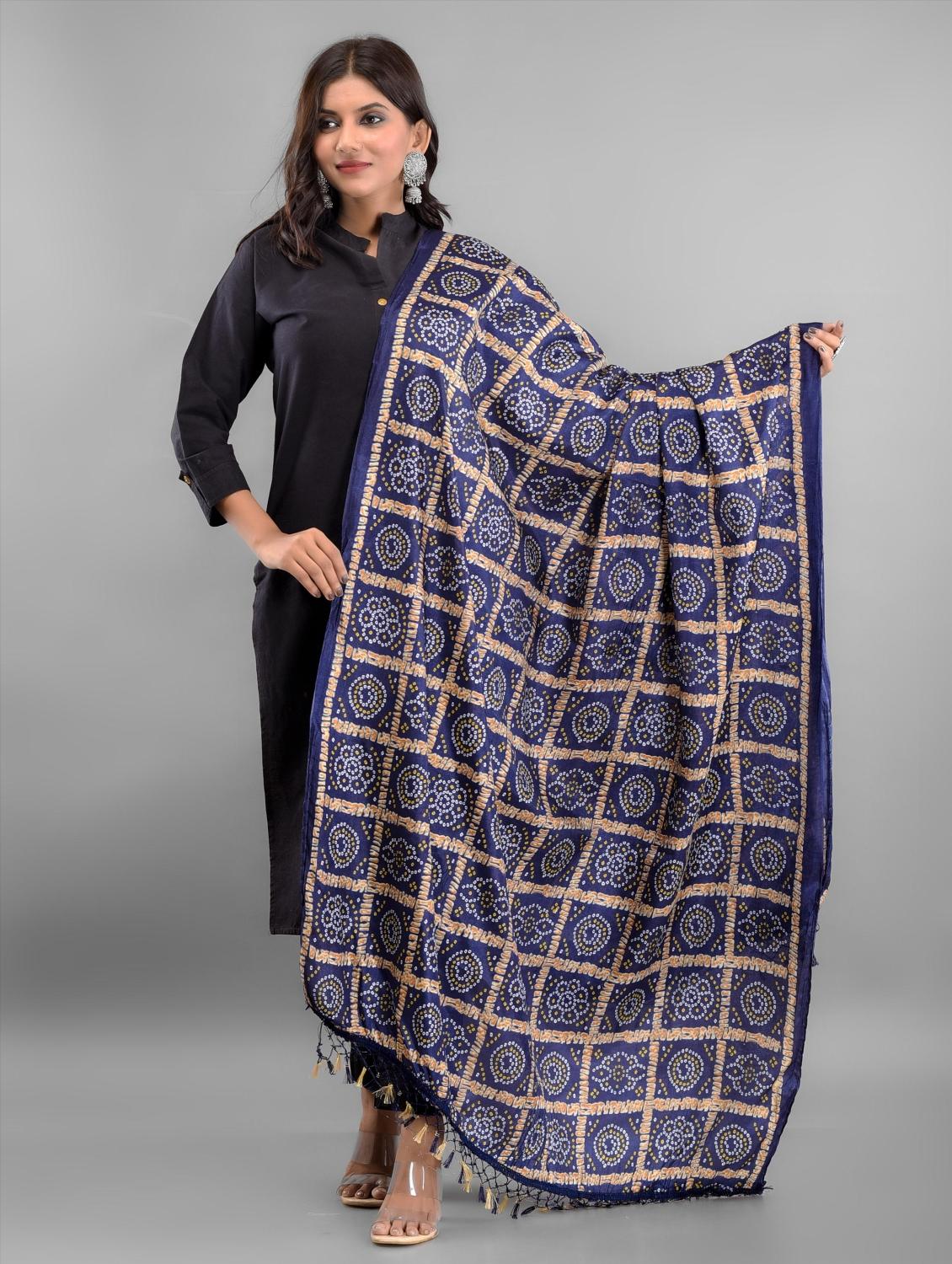 blue silk dupatta - 18843149 - Zoom Image - 0