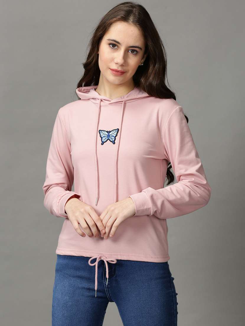 women's chest print sweatshirt
