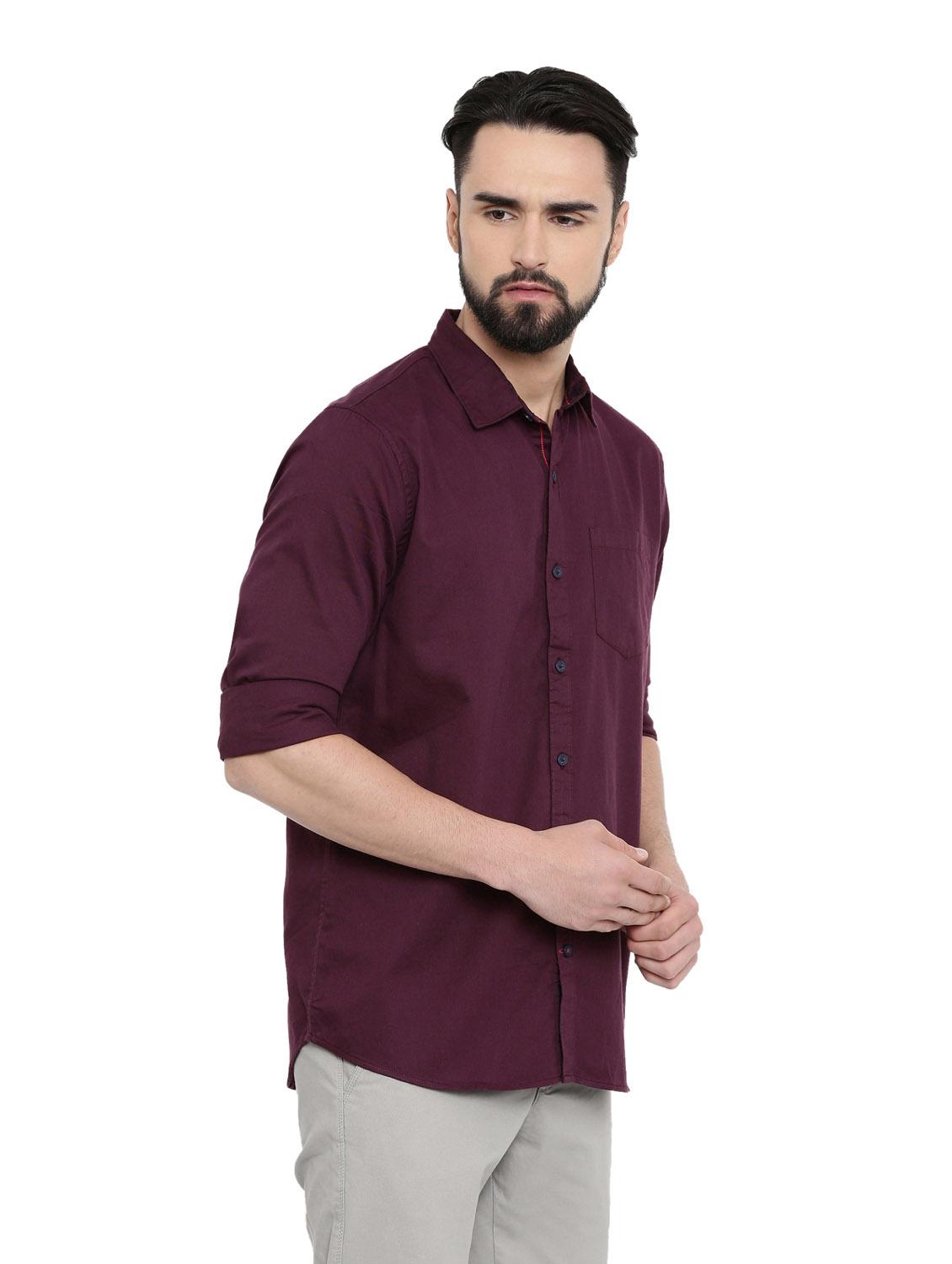 purple cotton casual shirt - 18843981 - Standard Image - 1