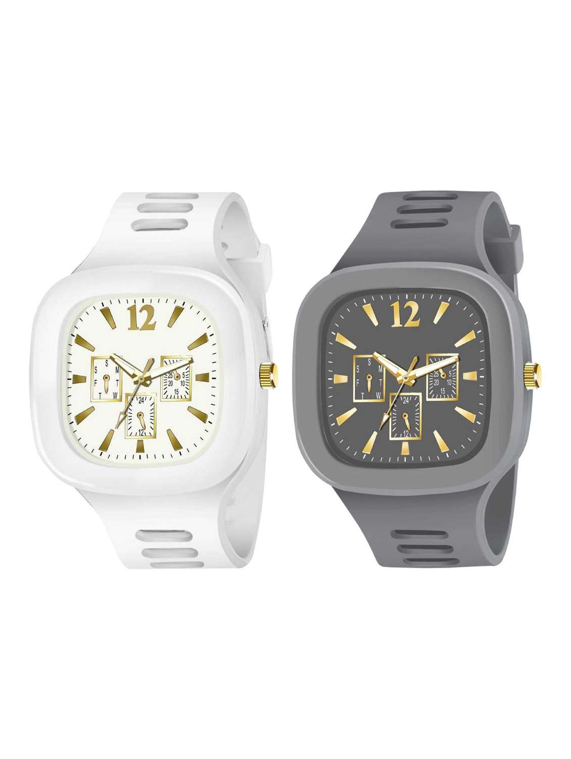 pu strap & black king bracelet for men analog watch