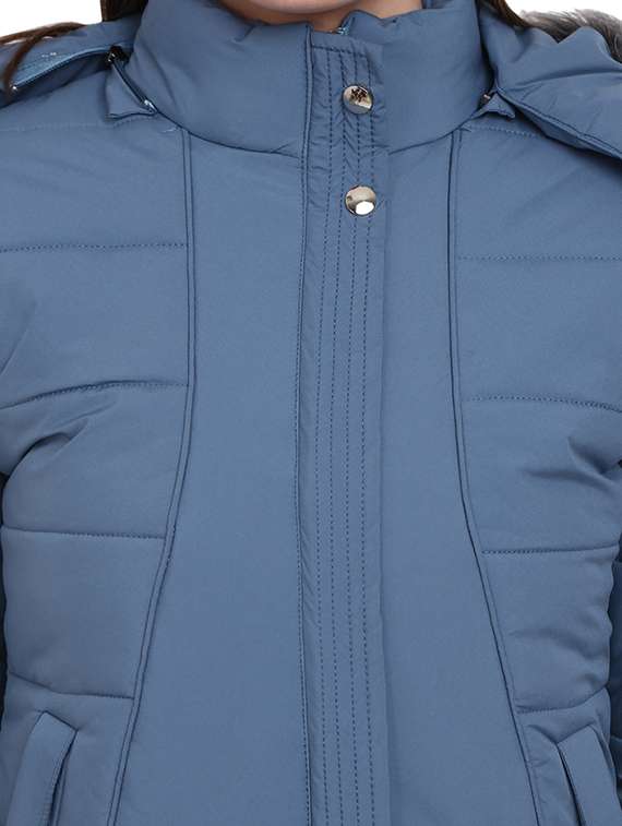 women solid long sleeve quilted jacket  - 18844583 -  Standard Image - 4