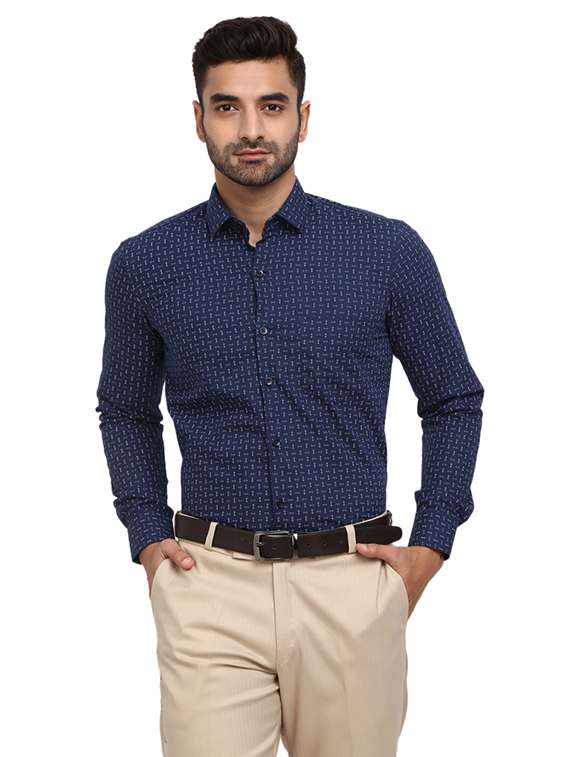 mens micro print formal shirt