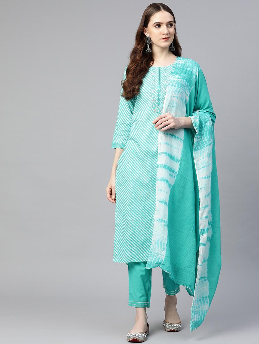 printed kurta pant set with dupatta - 18847892 - Zoom Image - 0