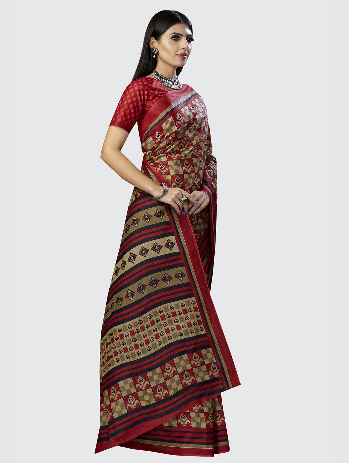 multi colored printed saree with blouse - 18855009 - Standard Image - 1