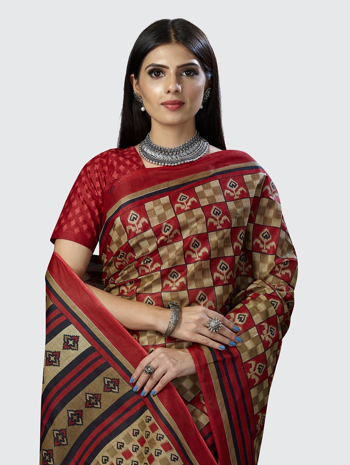 multi colored printed saree with blouse - 18855009 - Standard Image - 4