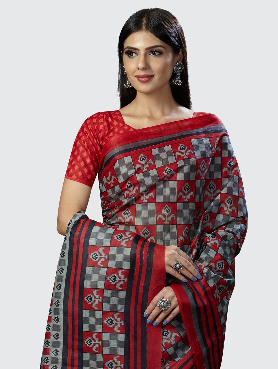 multi colored printed saree with blouse - 18855026 - Standard Image - 4