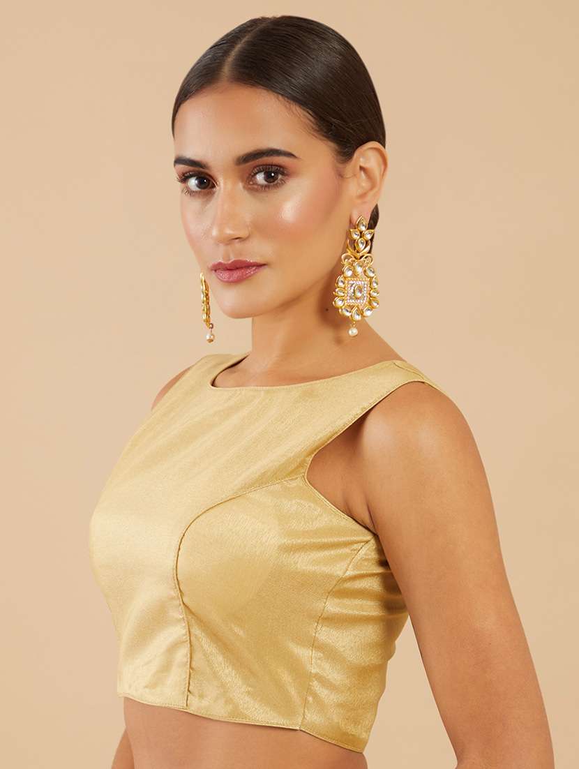 gold silk regular blouse - 18857877 -  Standard Image - 1