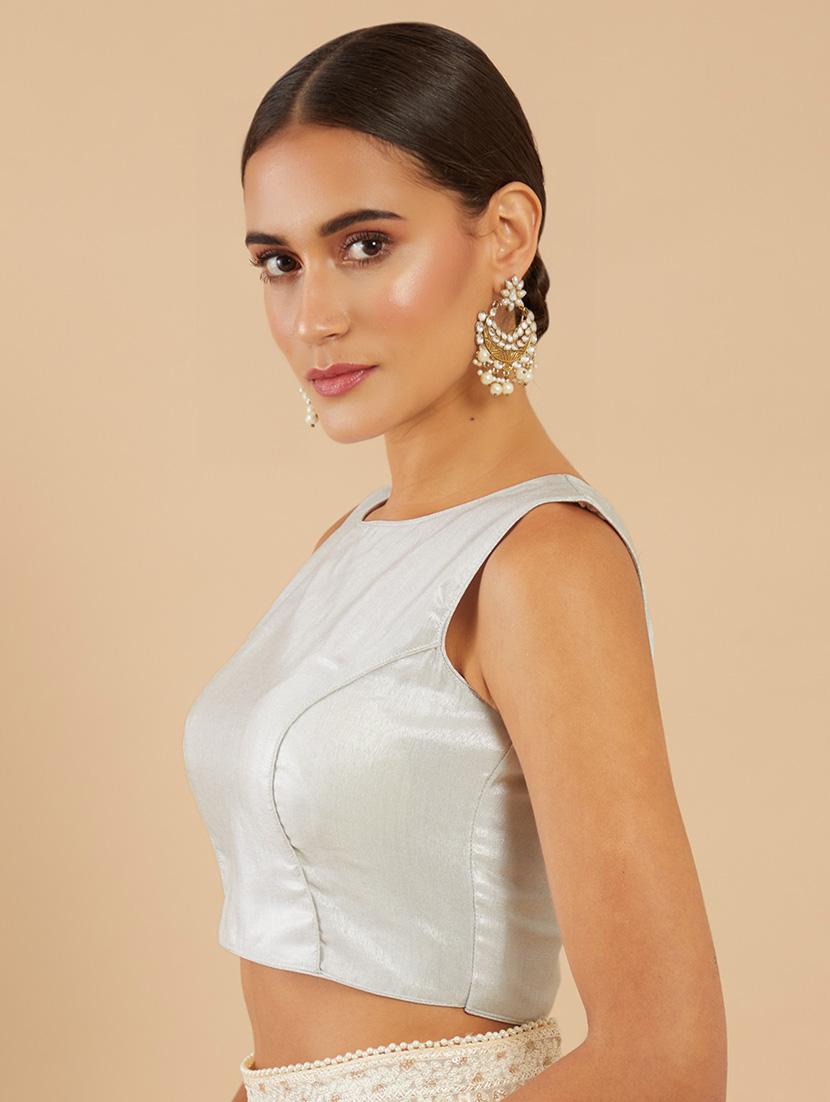 silver silk regular blouse - 18857878 - Standard Image - 1