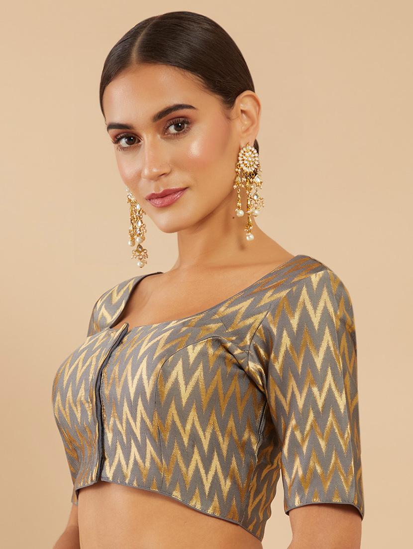grey silk regular blouse - 18857881 -  Standard Image - 1