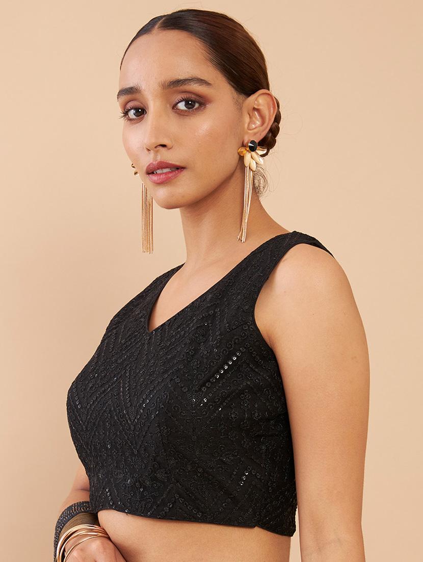 black net regular blouse - 18858016 - Standard Image - 1
