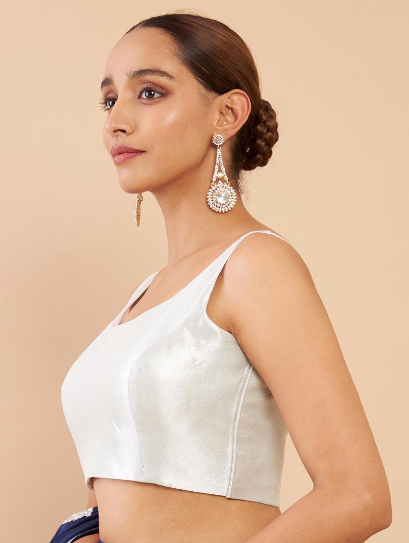 silver tissue regular blouse - 18858021 - Standard Image - 1