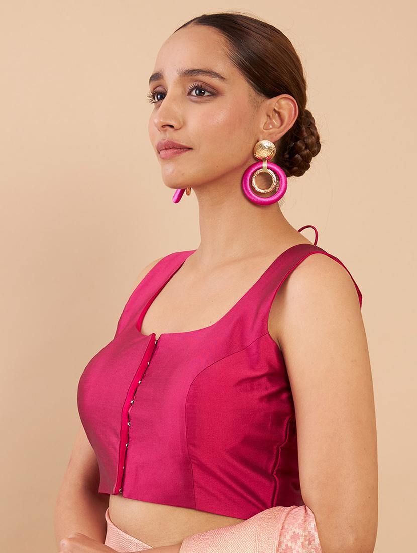 red silk regular blouse - 18858031 - Standard Image - 1