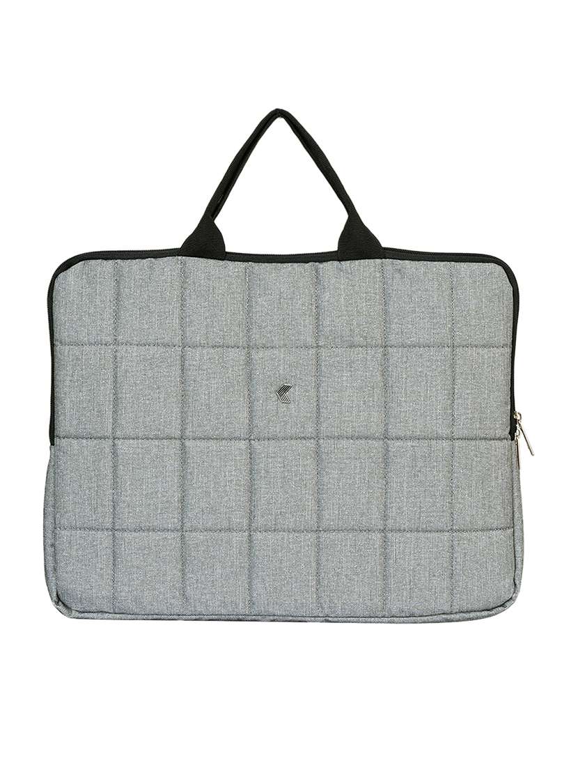 grey leather regular laptop bag