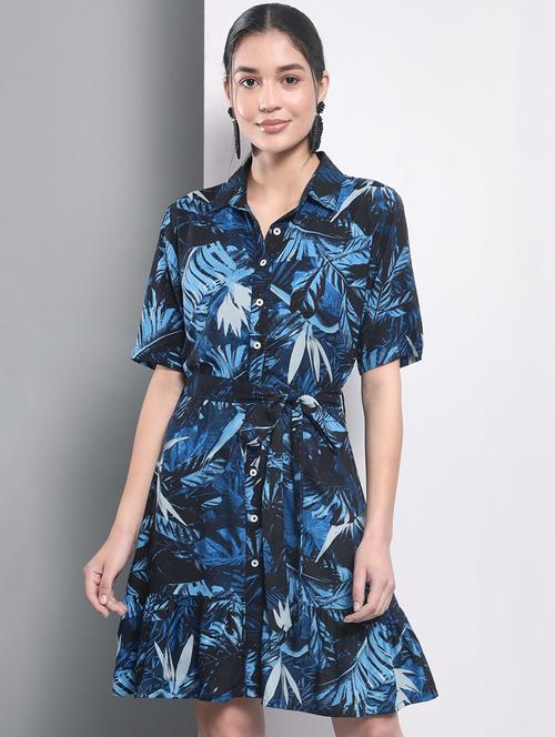 women's shirt printed dress - 18870120 - Standard Image - 0