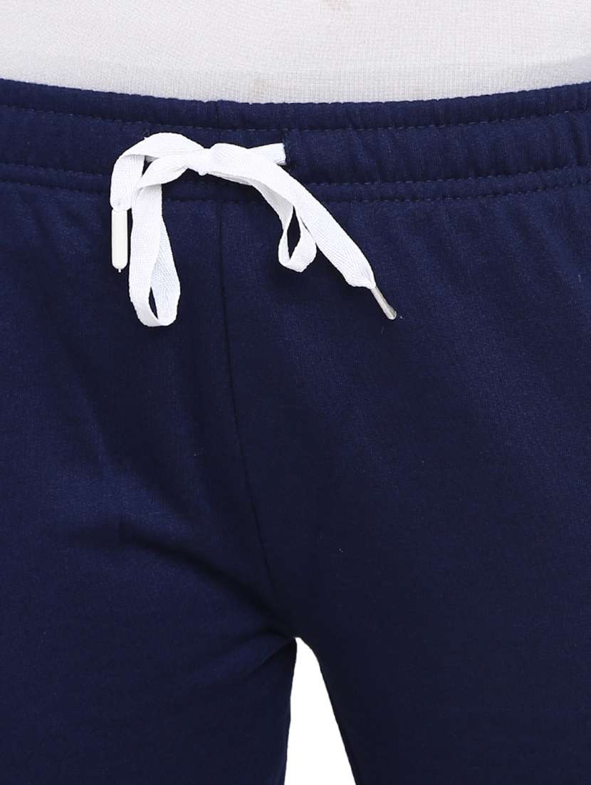 women navy blue side taped track pant - 18870204 -  Standard Image - 4