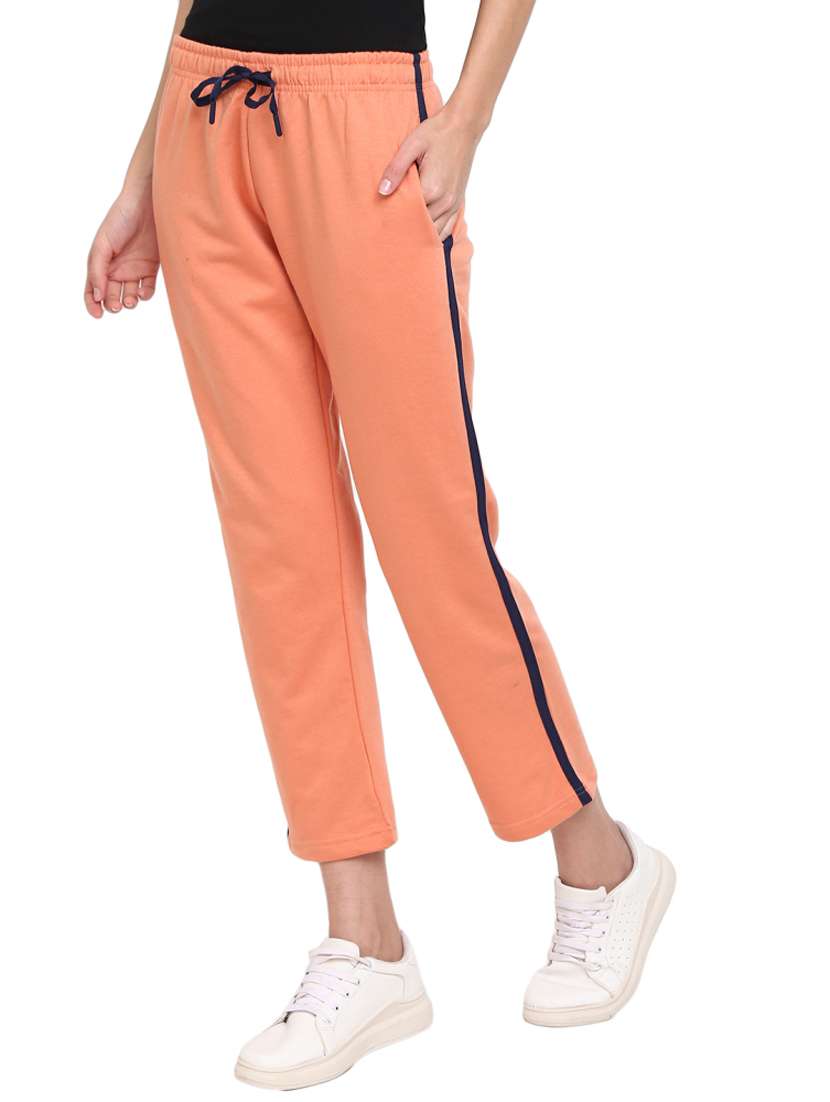women orange side taped track pant - 18870207 -  Standard Image - 1