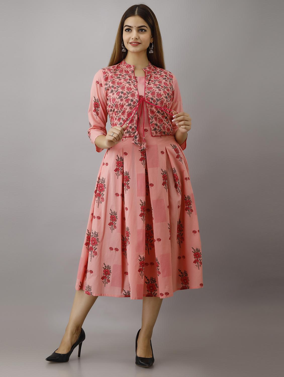 pink coloured printed kurta pant set - 18873636 - Zoom Image - 0