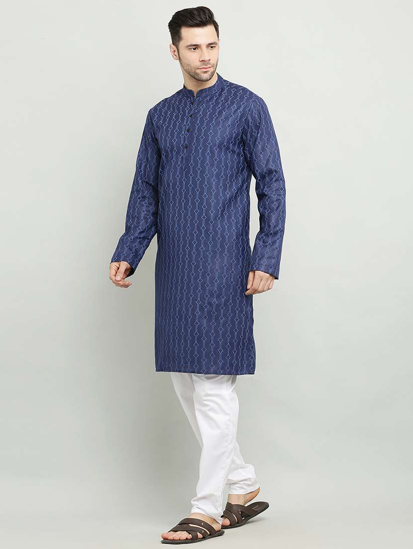 mandarin neck long sleeved kurta - 18874778 -  Standard Image - 1
