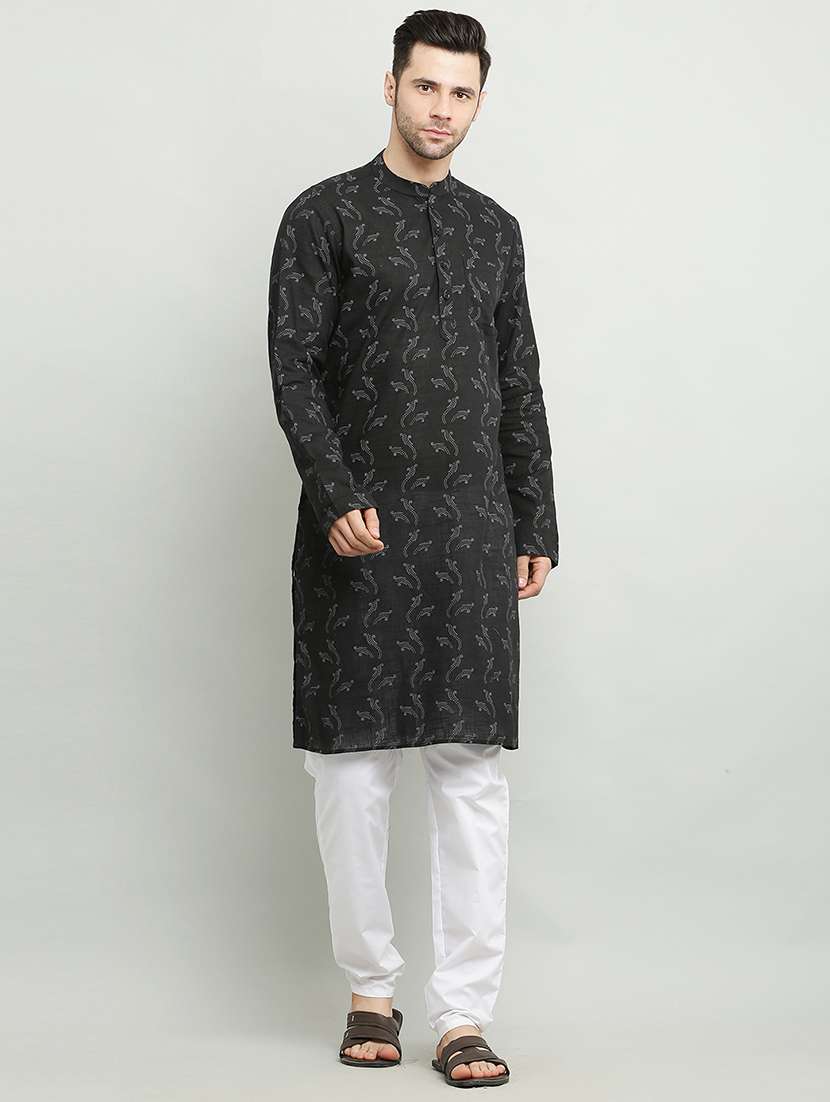 mandarin neck long sleeved kurta - 18874780 -  Standard Image - 1