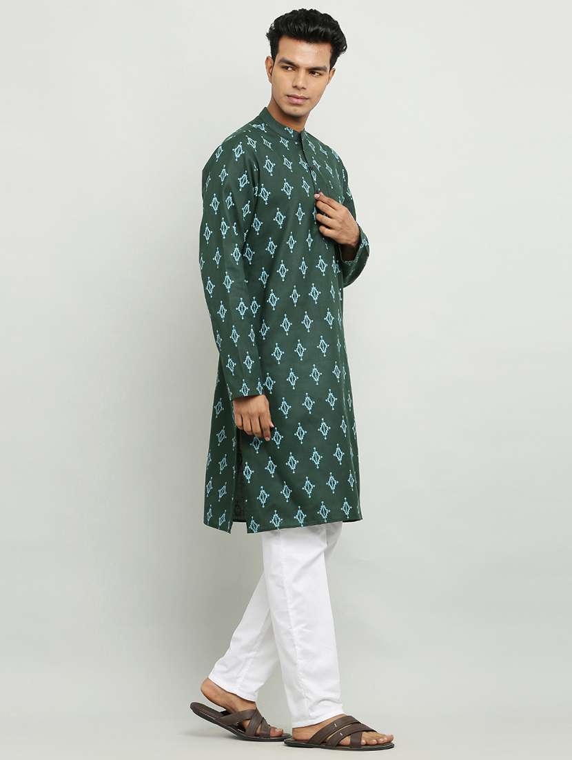 mandarin neck long sleeved kurta - 18874784 -  Standard Image - 1