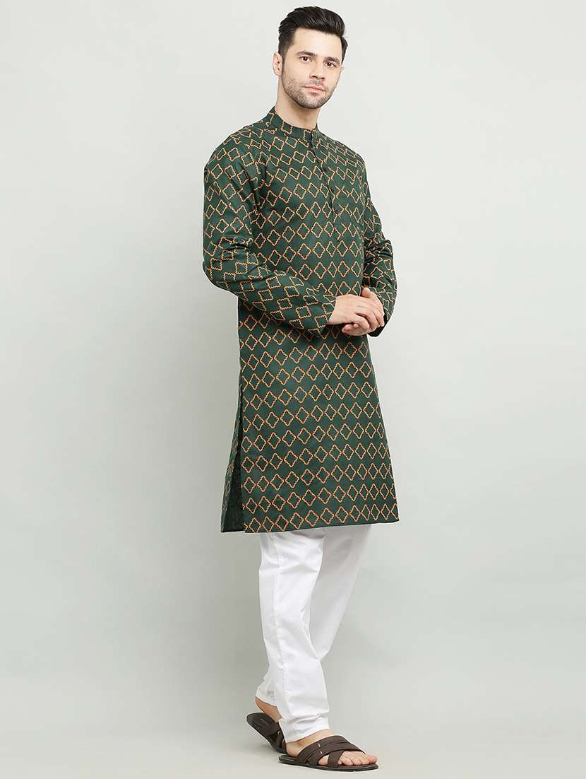 mandarin neck long sleeved kurta - 18874786 -  Standard Image - 1
