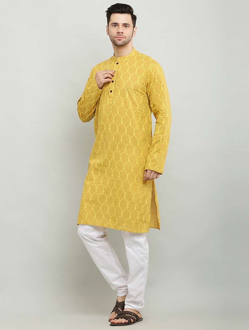 mandarin neck long sleeved kurta - 18874787 - Standard Image - 1