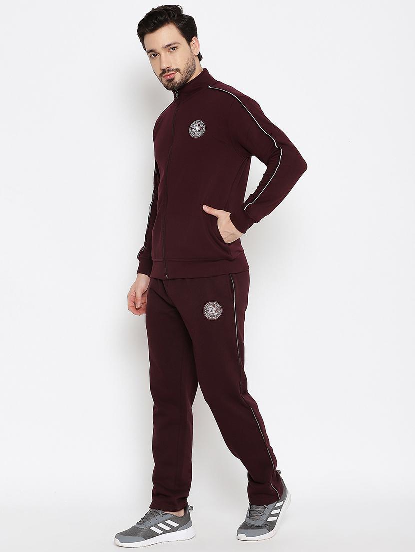zip up solid track suit - 18874829 - Standard Image - 1