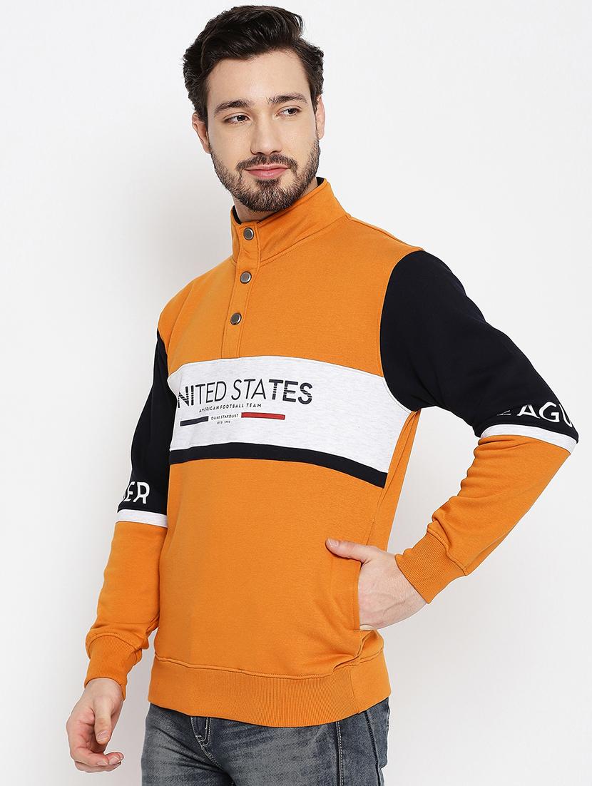 yellow cotton blend taped sweatshirt - 18874850 - Standard Image - 1