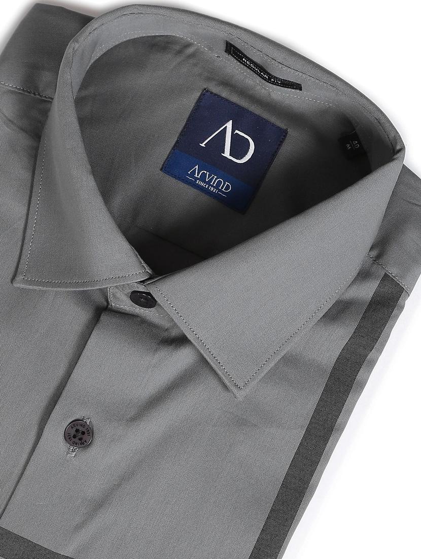 grey cotton formal shirt - 18874885 - Standard Image - 4