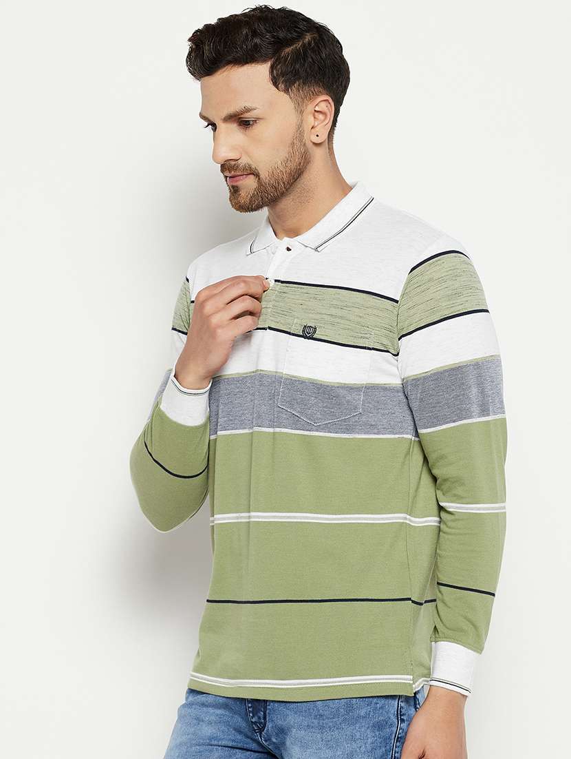 men color block polo neck t-shirt - 18874905 -  Standard Image - 1