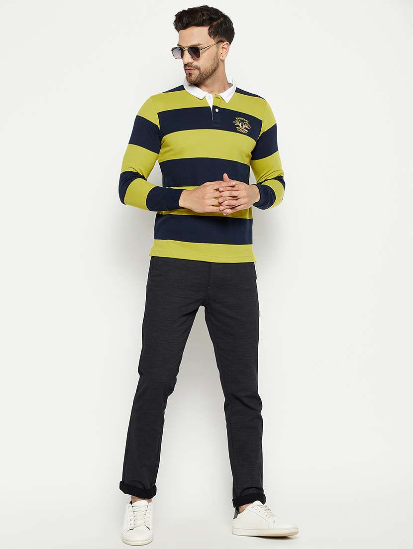 men striped printed polo neck t-shirt - 18874907 -  Standard Image - 4